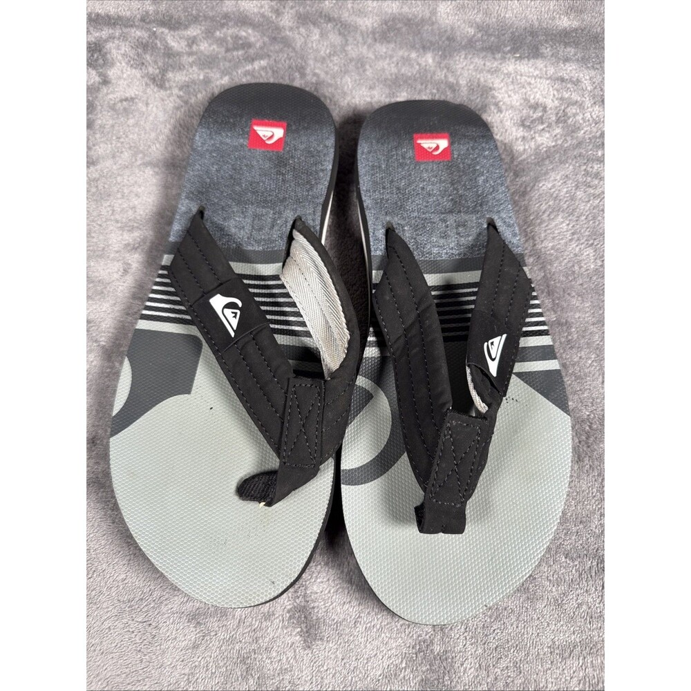 Men’s Quiksilver Thong Flip - Flops, Black & Gray, size 10 Sandals